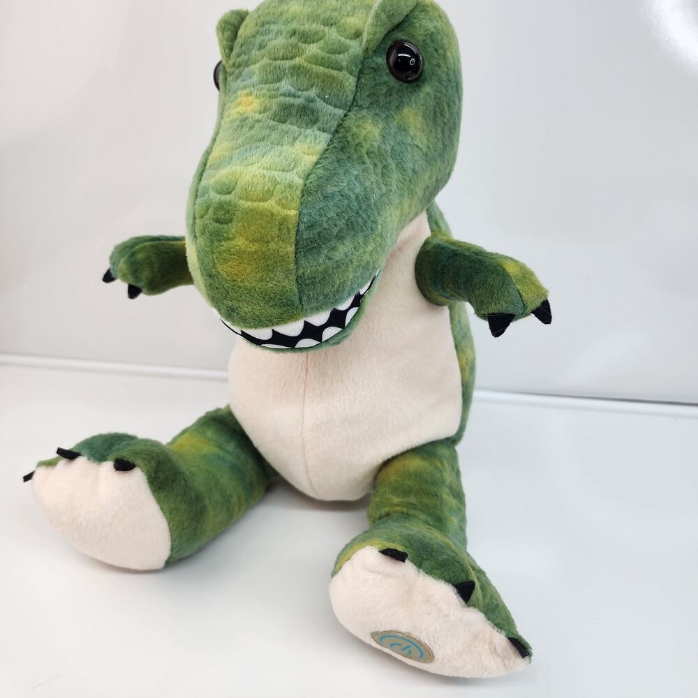 Health Touch T-Rex Dinosaur Plush Massager 13" Green Vibrating Dino Toy Battery